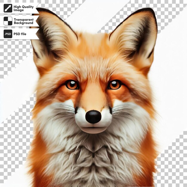 PSD a picture of a fox that has a black dot on it