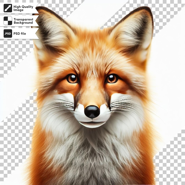 PSD a picture of a fox that has a black spot on it