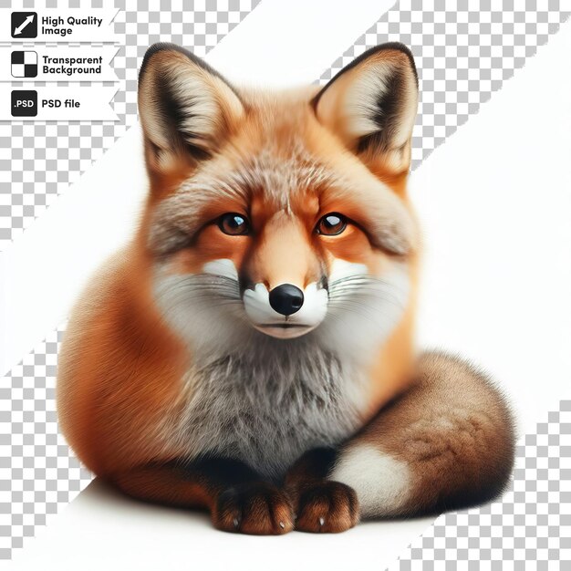 PSD a picture of a fox with a black nose and a white nose