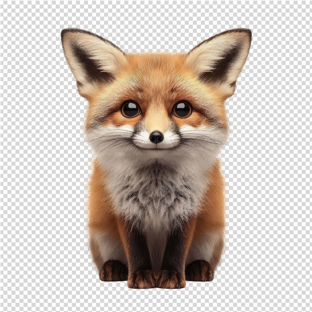 PSD a picture of a fox with a white nose and brown fur
