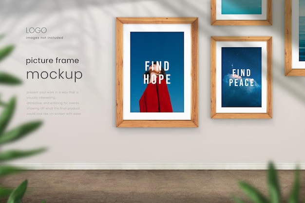 Picture frame mockup collection in living room