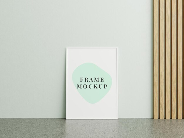 PSD picture frame mockup on a marble floor