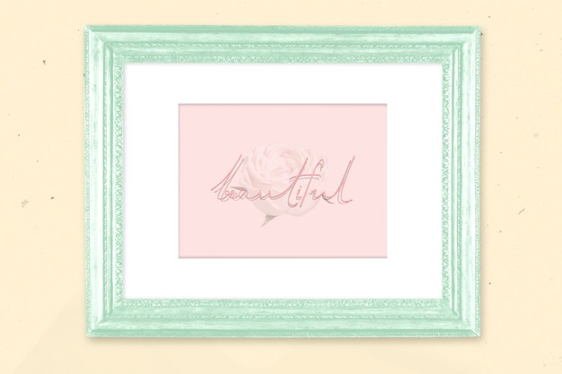 Picture frame mockup psd pastel green home decor