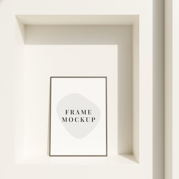 PSD picture frame mockup on the wall