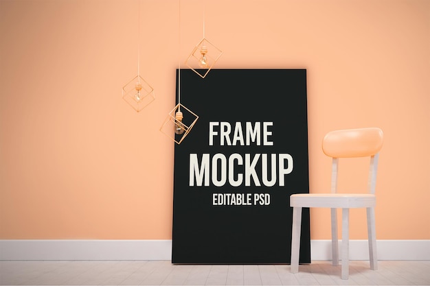 Mockup di photoshop con cornice per foto