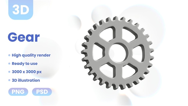 a picture of a gear with the words gears and a blue button