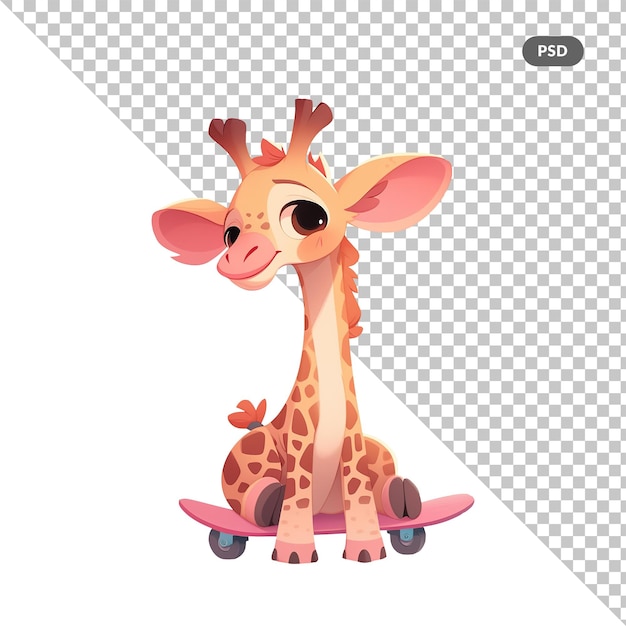 PSD a picture of a giraffe with a picture of a giraffe on it