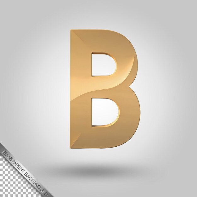 PSD a picture of a gold letter b on a grey background