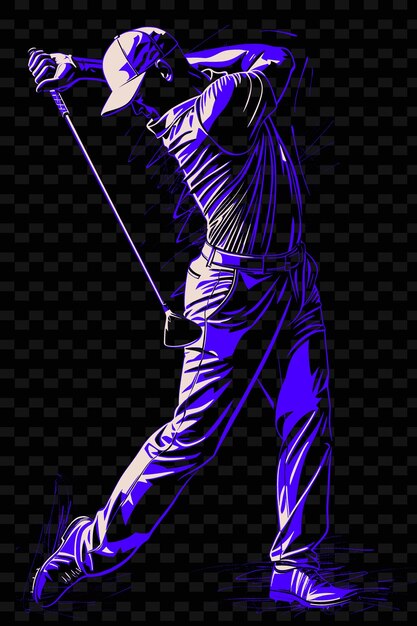 PSD a picture of a golfer with a purple background