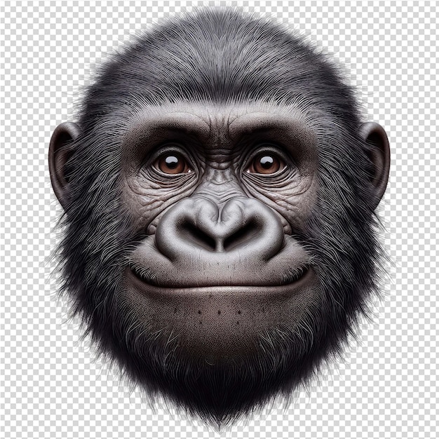 PSD a picture of a gorillas face and the words gorilla on it