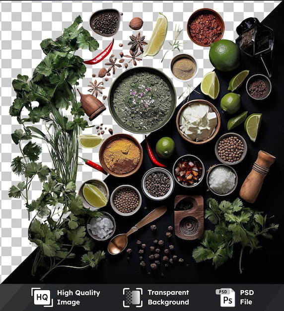 PSD picture of gourmet thai cooking ingredients set