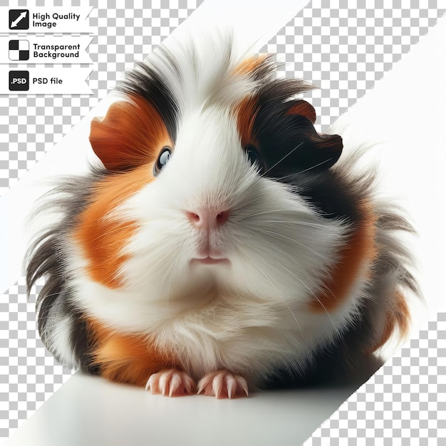 PSD a picture of a guinea pig with a black nose and ears