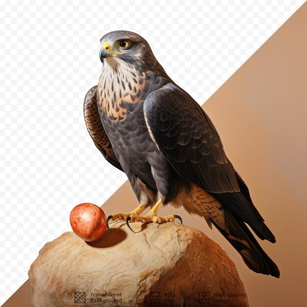 PSD a picture of a hawk with an apple on it