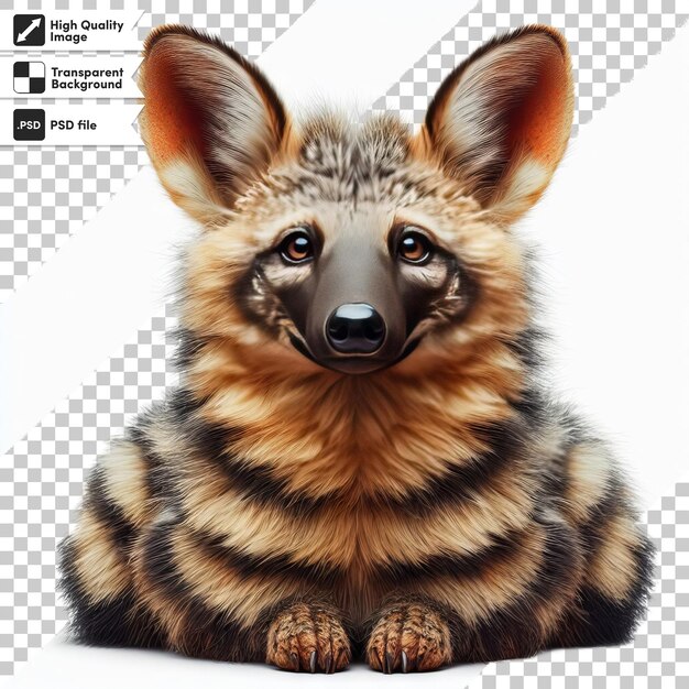 A picture of a hyena that has a face on it