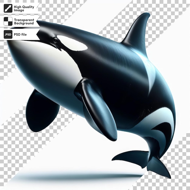 PSD un'immagine di una balena assassina che ha la parola balena su di essa