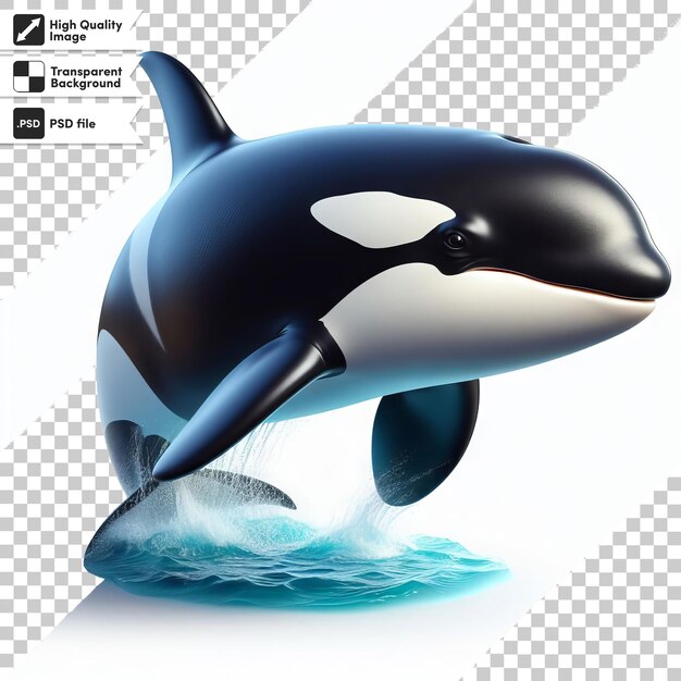 PSD a picture of a killer whale that is on a white background