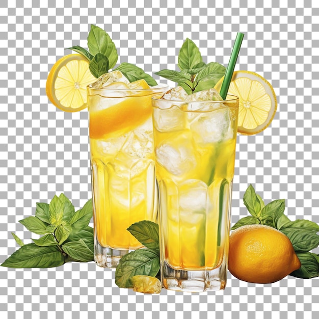 PSD a picture of lemonade with lemons and limes