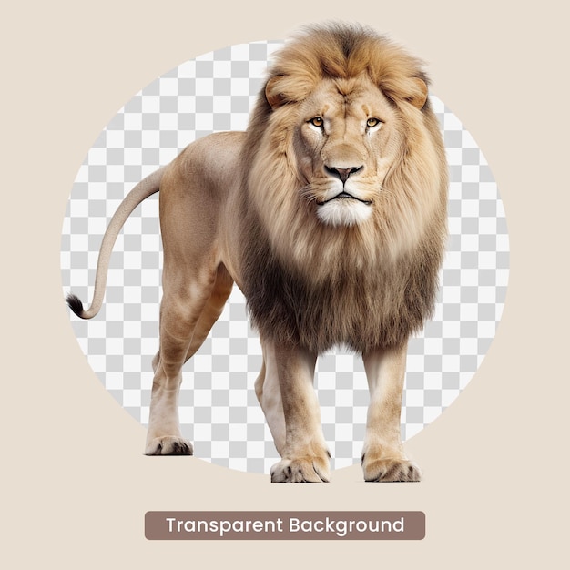 A picture of a lion with transparent background