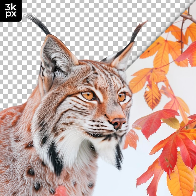 PSD a picture of a lynx with a fox on the bottom