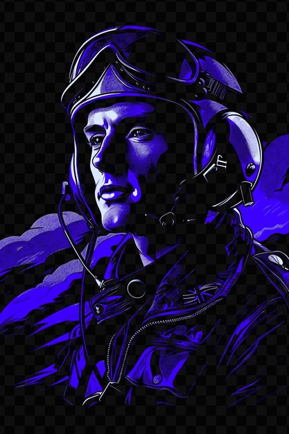 PSD a picture of a man in a helmet and a picture of a pilot