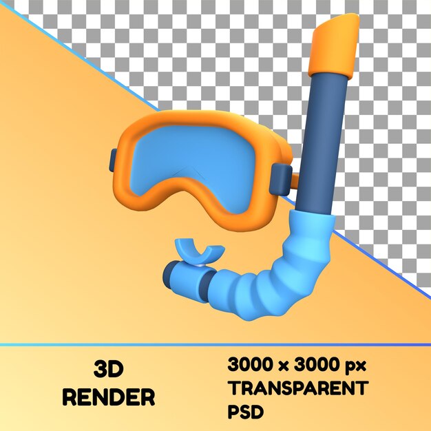 A picture of a mask and goggles for 3d render