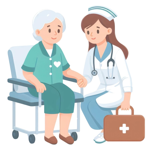 a picture of a nurse and a nurse with a stethoscope on the back of their arm