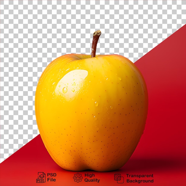 PSD 透明な背景に隔離された黄色いリンゴの画像にpngファイルが含まれます