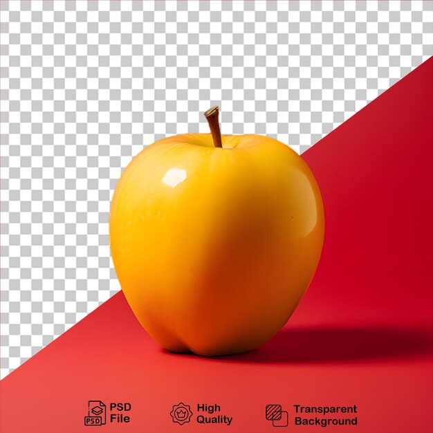 PSD 透明な背景に隔離された黄色いリンゴの画像にpngファイルが含まれます