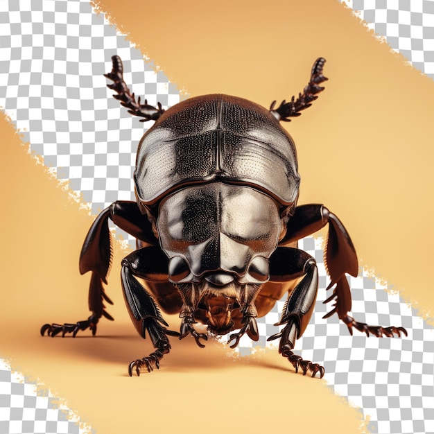 투명한 배경에 있는 코뿔소 딱정벌레 그림 곤충