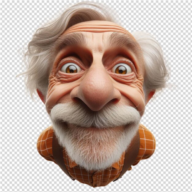 PSD a picture of an old man with a funny face and a nose