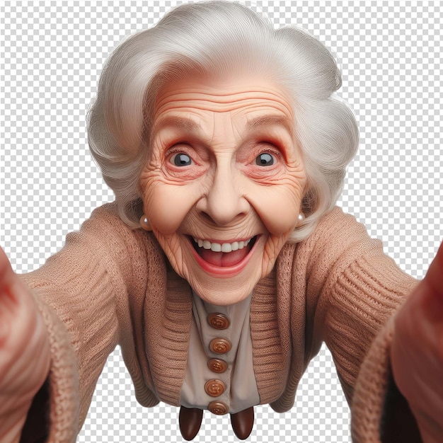 PSD a picture of an old woman with a big smile