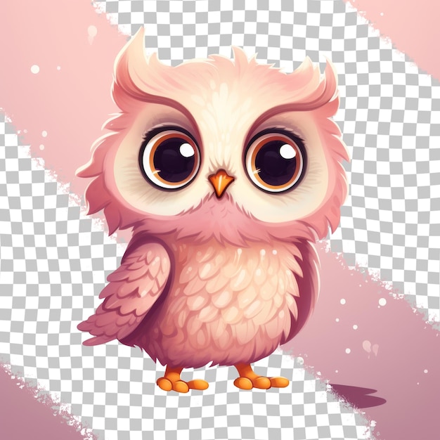 PSD a picture of an owl with big eyes and a pink background