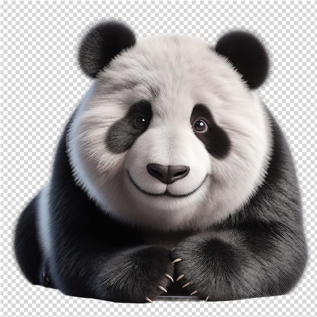 PSD a picture of a panda bear with a black and white face