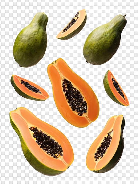 PSD una foto di una papaya con una foto di un frutto