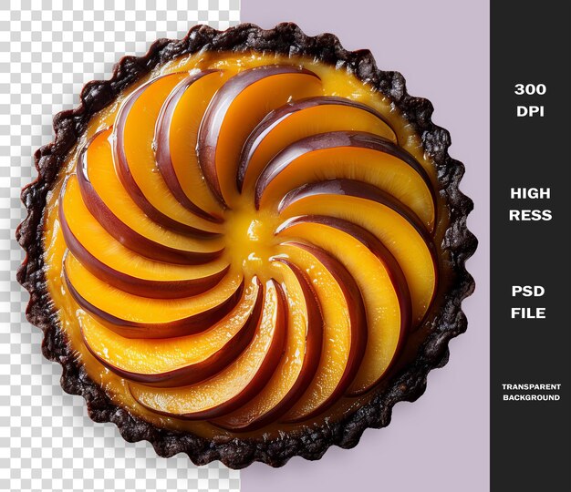 PSD a picture of a pie that says quot peaches quot on it