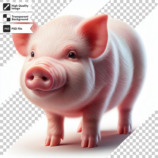 PSD una foto di un maiale che dice maiale su di esso