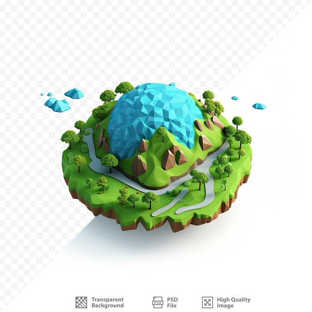 PSD a picture of a planet with trees and a place for your text.