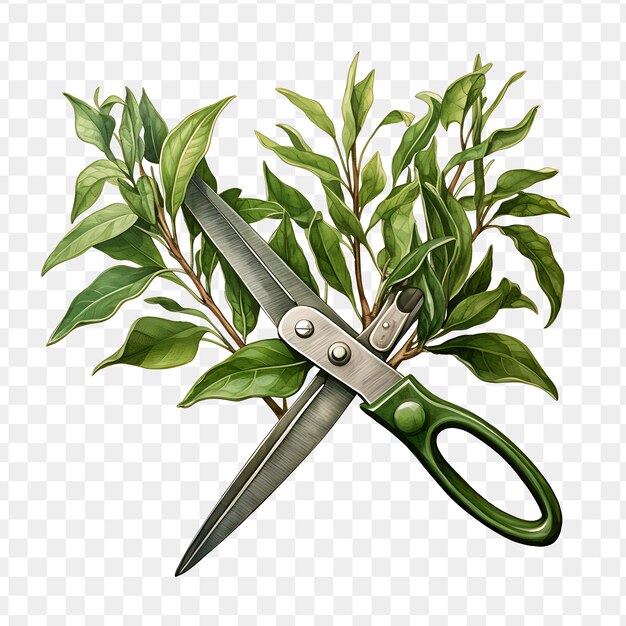 PSD a picture of a plant with a pair of scissors on it