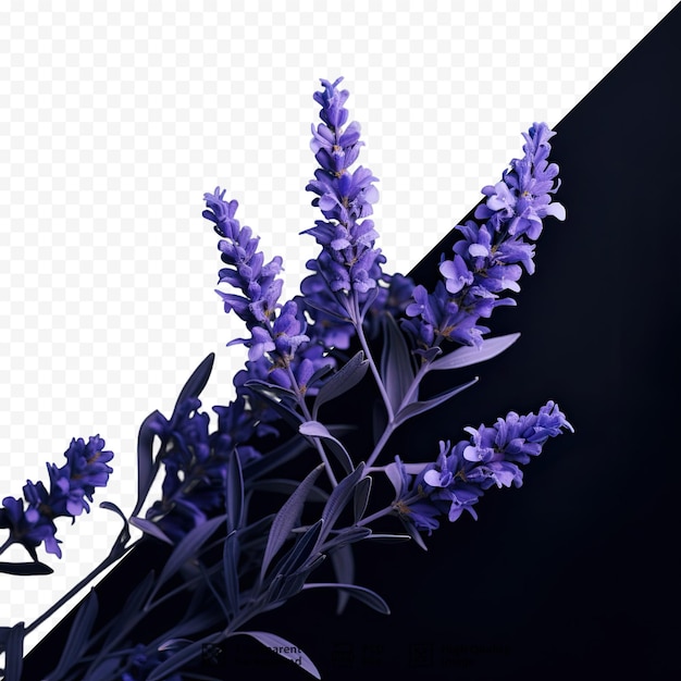 PSD un'immagine di una pianta con fiori viola su di essa