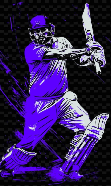 A picture of a player with a bat and the words  cricket  on it