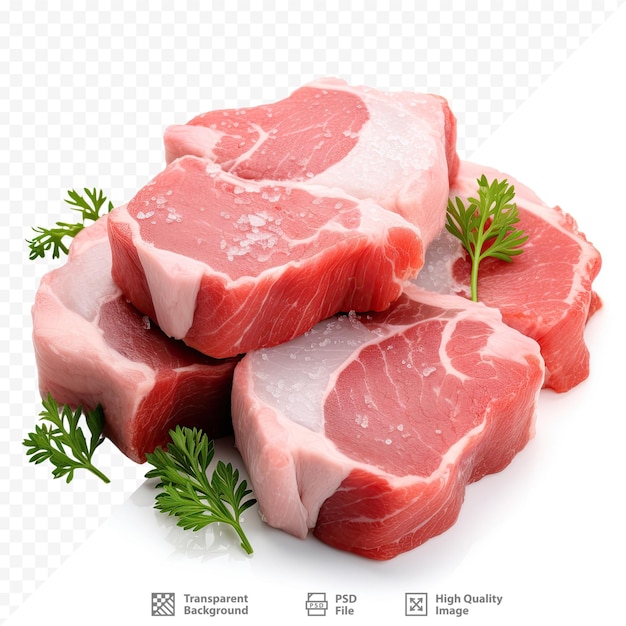 PSD un'immagine di carne cruda con un contorno verde sul fondo.