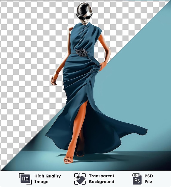 PSD picture of realistic photographic fashion model_s runway