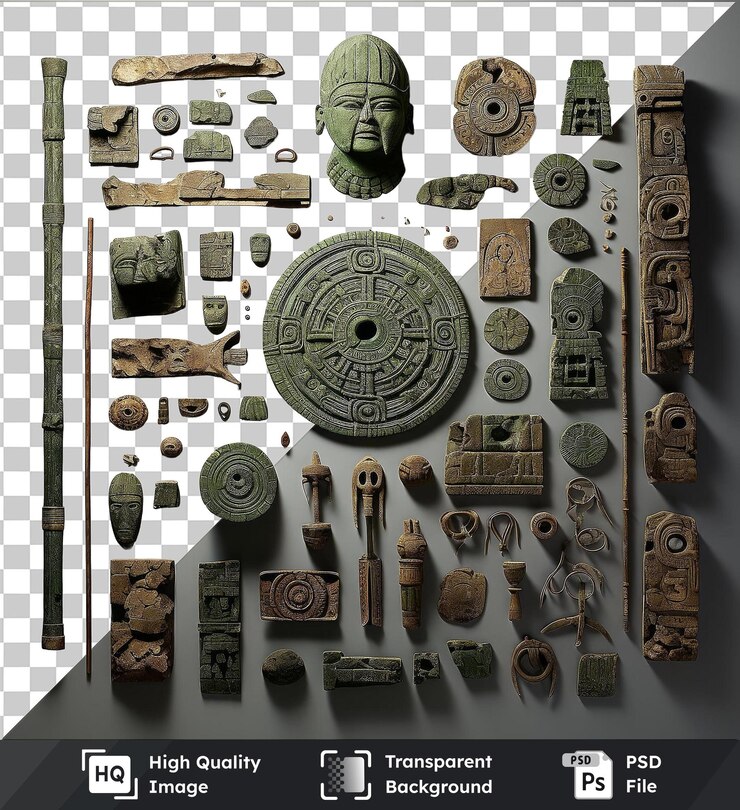 PSD picture of realistic photographic historian_s ancient artifacts