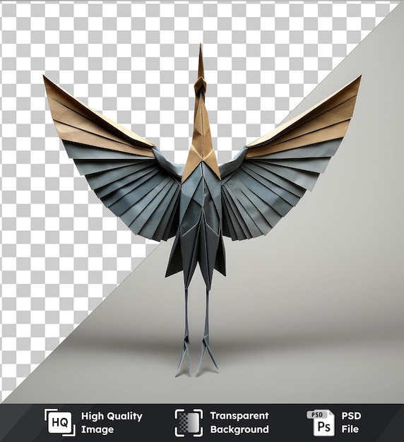Picture of realistic photographic origami artist_s paper crane