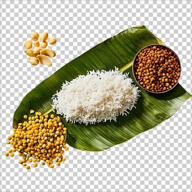 PSD 一張有米碗的米豆和豆子的圖片