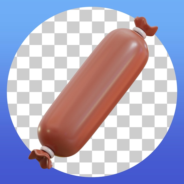 PSD a picture of a sausage with a blue circle in the background.