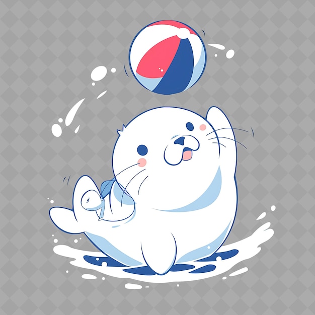 PSD a picture of a seal with a beach ball on it