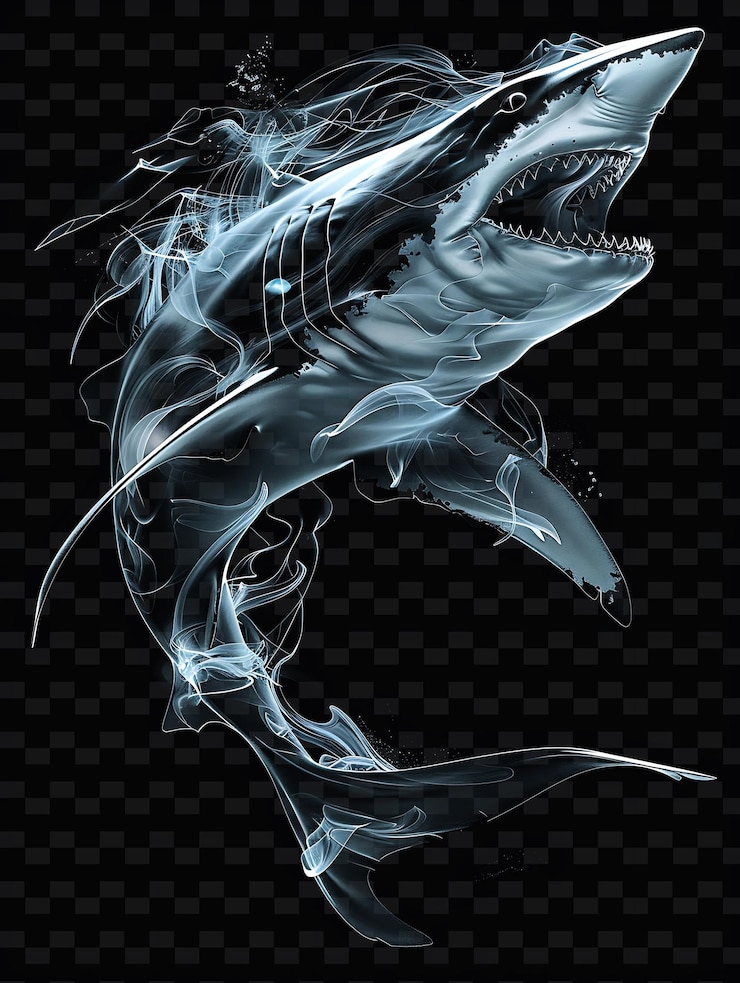 PSD a picture of a shark with a white background