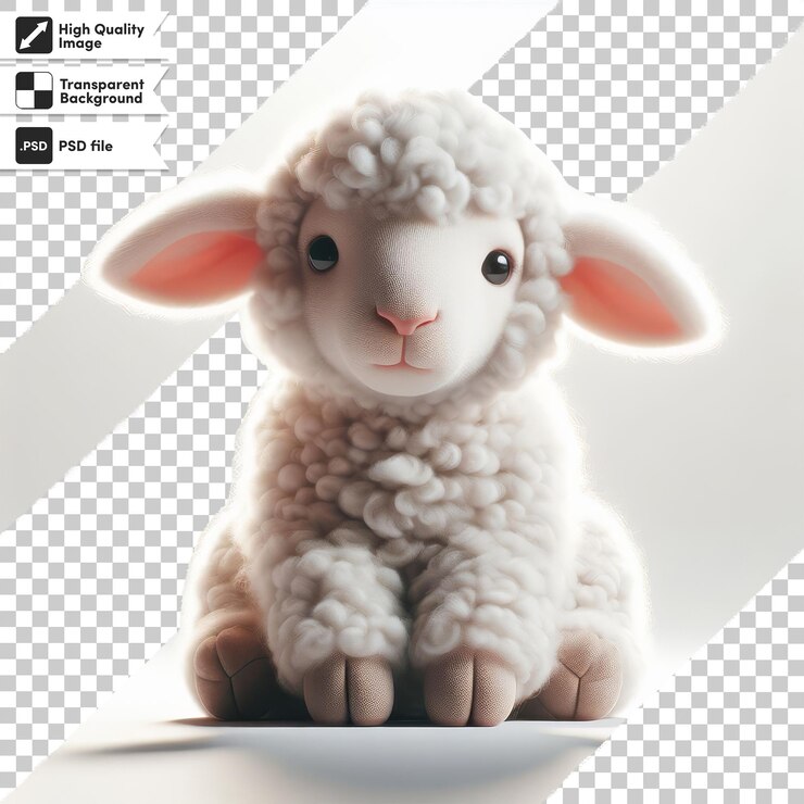 PSD a picture of a sheep with the words sheep on it