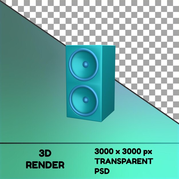 A picture of a speaker that says 3d render.